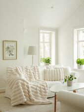 Liny blanket 140x220, ivory
