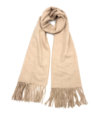 Scarf blended with cashmere, beige