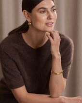 Karlie short sleeve cashmere sweater, dark chocolate