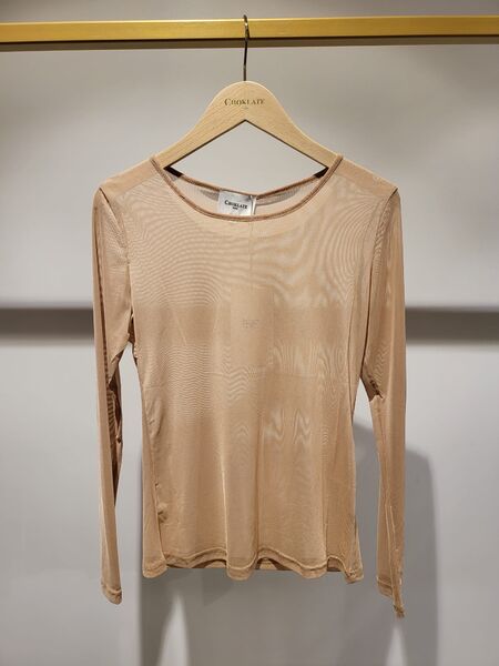 Mesh blouse, nude