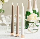 Led taper candle 2 pcs, sandstone