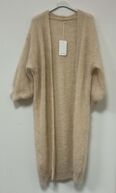 Long mohair cardigan, light beige