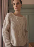 Odine cable knit, sand