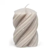 Twisted pillar candle 6,5x9, flax
