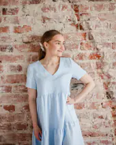 Layered dress, sky blue