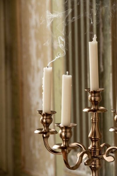 Candle holder aluminium 63cm, rose gold