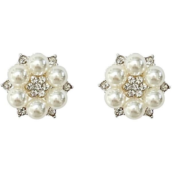 Pearl vintage button covers, silver