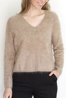 Cashmere v-neck pullover, taupe