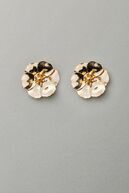 Flower small earrings, gold
