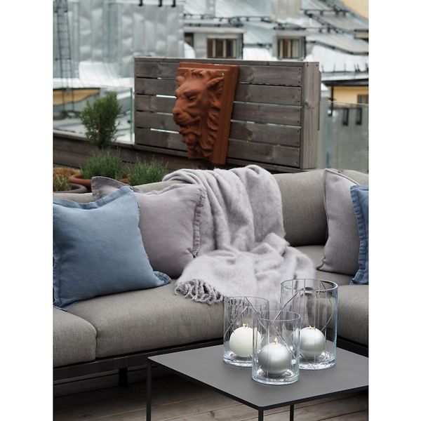 Velvet ball candle 10cm, silver