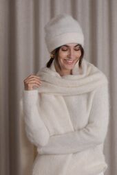 Alina alpaca blend scarf, cream