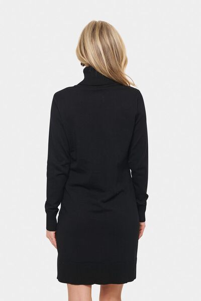 Mila rollneck dress, black