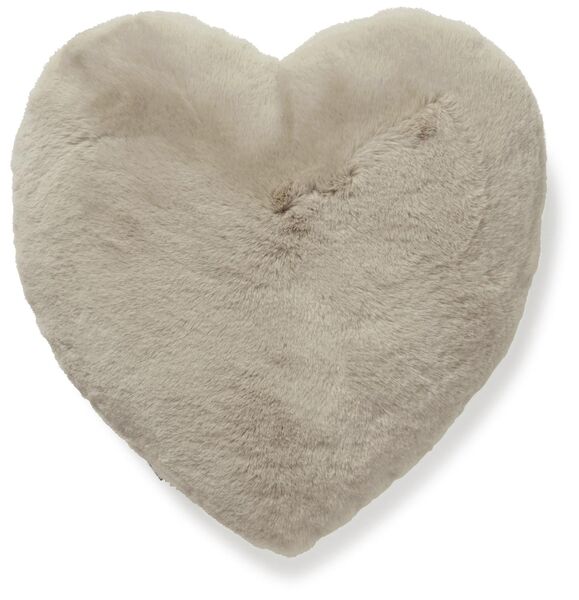Fluffy heart cushion, nougat