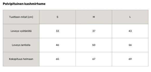 Kaia knee length cashmere skirt, latte