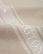 Icons cotton jacquard star kitchen towel, beige/white