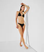 Karl dna flower bikini bottom, black