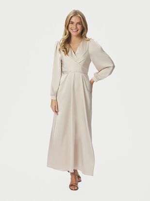 Bretti heavy sateen dress, champagne