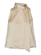 Veda drapy satin top, dark sand