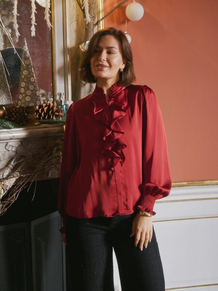 Zamola blouse, dark red