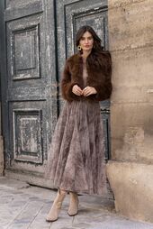 Paula faux fur jacket, coffee