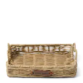 Rustic rattan happy heart mini tray