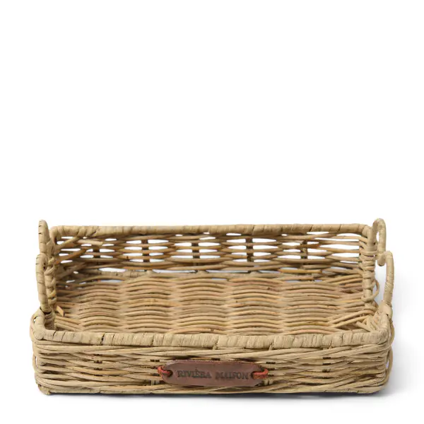 Rustic rattan happy heart mini tray