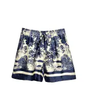 Shorts with Toile De Jouy print, navy