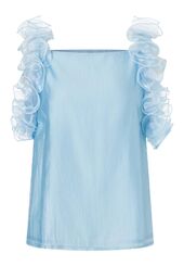 Ruffle top, blue