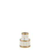 Noël candlestick with bow, antique cream