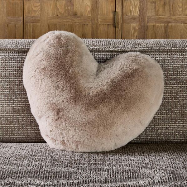 Heather alba heart faux fur box pillow