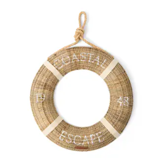 Rustic rattan lifebuoy