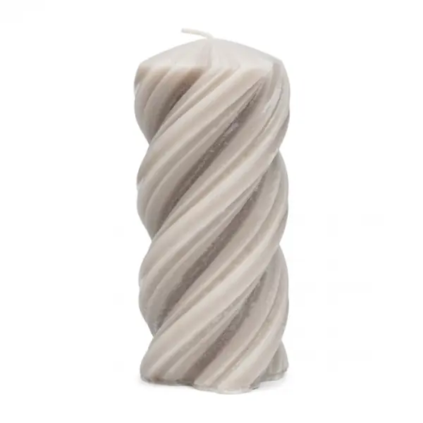 Twisted pillar candle 6,5x14, flax