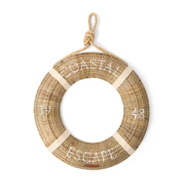 Rustic rattan lifebuoy