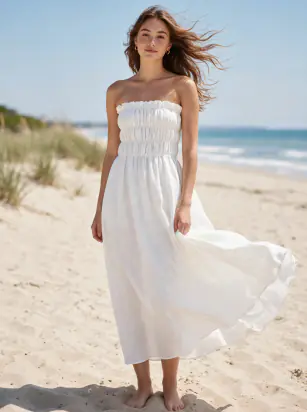 Viscose dress, white