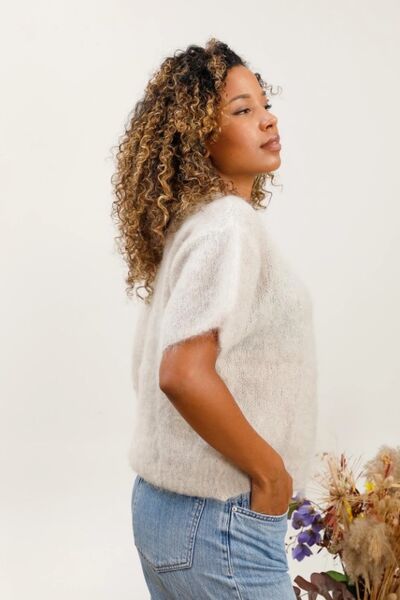 Kid Mohair Vest, Beige