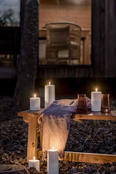 Outdoor led candle 20cm, white
