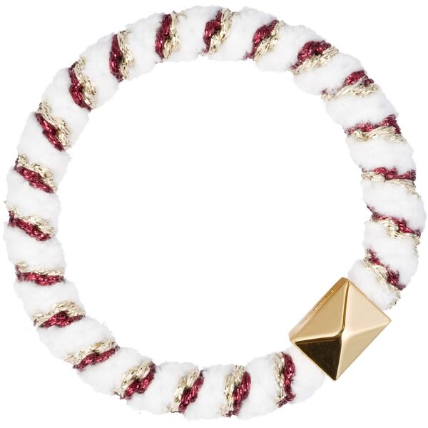 Fluffy fat hair tie, candy cane mix