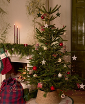 Jute/cotton Christmas tree mat 110cm, natural