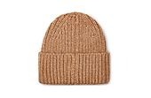 Chunky rib beanie w logo, camel