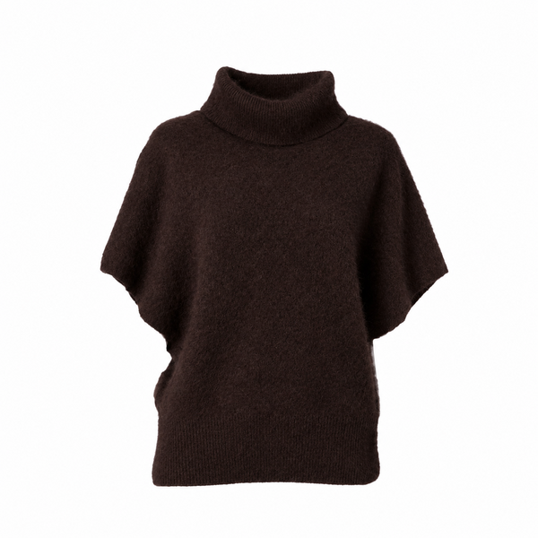 Rina raccoon blend rollneck knit, americano