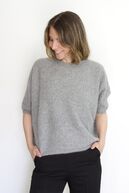 Mix raccoon short sleeve pullover, husky grey