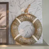 Rustic rattan lifebuoy