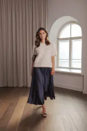 Ariel short sleeved alpaca blend sweater, cream