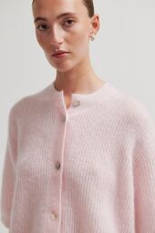 Andrea knit rib cardigan, crystal pink