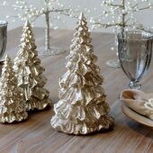Christmas tree with glitter 25cm, champagne