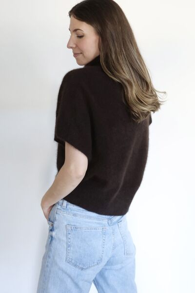 Rina raccoon blend rollneck knit, americano