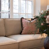 Belle rose cushion cover with fringe 50x50, Rose flower