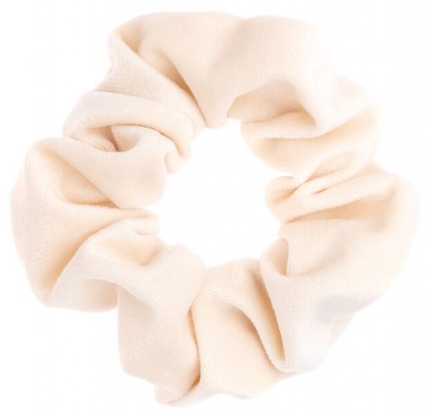 Velvet scrunchie, off white