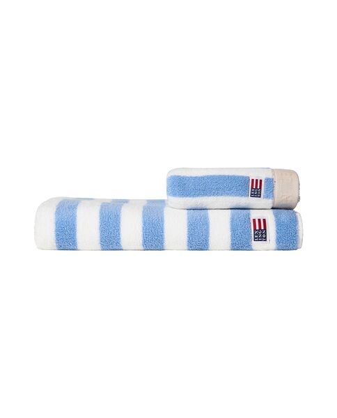Block Striped Towel 30x50, Sky Blue/White