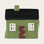 Ceramic house Christmas joy 8cm, green